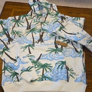 Wasted Collective Womens Hoodie Palm Tree 100% Cotton Sz M NWT